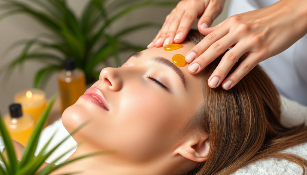 Tratamento capilar com massagem capilar com óleos terapêuticos